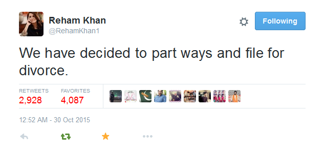 reham khan divorced 